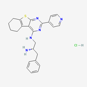 (2S)-3-phenyl-1-N-(2-pyridin-4-yl-5,6,7,8-tetrahydro-[1]benzothiolo[2,3-d]pyrimidin-4-yl)propane-1,2-diamine;hydrochloride