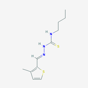 molecular formula C11H17N3S2 B1242316 1-butyl-3-[(E)-(3-methylthiophen-2-yl)methylideneamino]thiourea 
