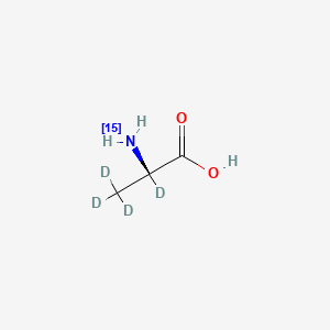 molecular formula C3H7NO2 B12423184 L-Alanine-15N,d4 