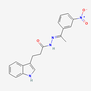 molecular formula C19H18N4O3 B1242319 3-(1H-indol-3-yl)-N'-[(1E)-1-(3-nitrophenyl)ethylidene]propanohydrazide 