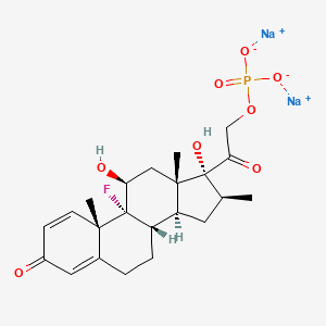 disodium;[2-[(8S,9R,10S,11S,13S,14S,16S,17R)-9-fluoro-11,17-dihydroxy-10,13,16-trimethyl-3-oxo-6,7,8,11,12,14,15,16-octahydrocyclopenta[a]phenanthren-17-yl]-2-oxoethyl] phosphate