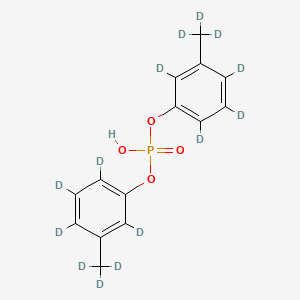 molecular formula C14H15O4P B12423385 bis[2,3,4,6-tetradeuterio-5-(trideuteriomethyl)phenyl] hydrogen phosphate 