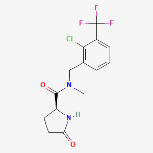 molecular formula C14H14ClF3N2O2 B12423405 (2S)-N-[[2-chloro-3-(trifluoromethyl)phenyl]methyl]-N-methyl-5-oxopyrrolidine-2-carboxamide 