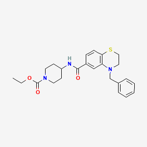 4-[[Oxo-[4-(phenylmethyl)-2,3-dihydro-1,4-benzothiazin-6-yl]methyl]amino]-1-piperidinecarboxylic acid ethyl ester