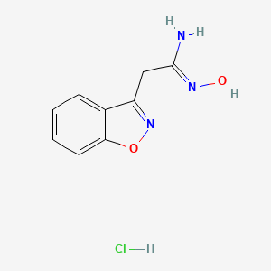 molecular formula C9H9N3O2 B1242345 1,2-Benzisoxazole-3-acetamidoxime hydrochloride CAS No. 52237-22-6