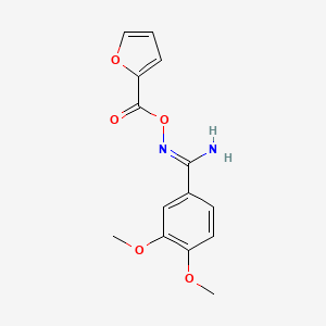 molecular formula C14H14N2O5 B1242348 N'-(2-呋喃酰氧基)-3,4-二甲氧基苯甲酰胺 