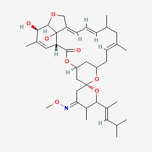 molecular formula C37H53NO8 B1242350 (1R,4S,4'E,6R,10E,14E,16E,21R)-21,24-dihydroxy-4'-methoxyimino-5',11,13,22-tetramethyl-6'-[(E)-4-methylpent-2-en-2-yl]spiro[3,7,19-trioxatetracyclo[15.6.1.14,8.020,24]pentacosa-10,14,16,22-tetraene-6,2'-oxane]-2-one 