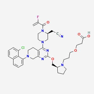 molecular formula C37H43ClFN7O5 B12423508 3-[3-[(2S)-2-[[7-(8-chloronaphthalen-1-yl)-4-[(3S)-3-(cyanomethyl)-4-(2-fluoroprop-2-enoyl)piperazin-1-yl]-6,8-dihydro-5H-pyrido[3,4-d]pyrimidin-2-yl]oxymethyl]pyrrolidin-1-yl]propoxy]propanoic acid 