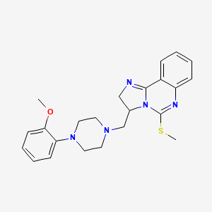 molecular formula C23H27N5OS B1242361 3-[[4-(2-Methoxyphenyl)piperazin-1-yl]methyl]-5-methylsulfanyl-2,3-dihydroimidazo[1,2-c]quinazoline 