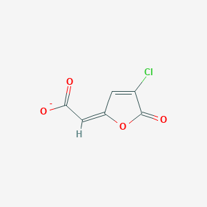 molecular formula C6H2ClO4- B1242365 cis-2-Chloro-4-carboxylatomethylenebut-2-en-1,4-olide 