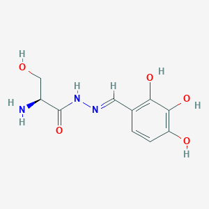 (2S)-2-amino-3-hydroxy-N-[(E)-(2,3,4-trihydroxyphenyl)methylideneamino]propanamide