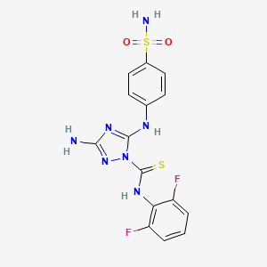 3-Amino-N-(2,6-difluorophenyl)-5-((4-sulfamoylphenyl)amino)-1H-1,2,4-triazole-1-carbothioamide