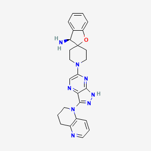 (3S)-1'-[3-(3,4-dihydro-2H-1,5-naphthyridin-1-yl)-1H-pyrazolo[3,4-b]pyrazin-6-yl]spiro[3H-1-benzofuran-2,4'-piperidine]-3-amine