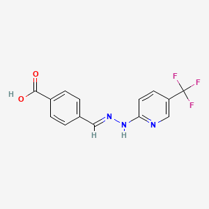 4-[(E)-[[5-(trifluoromethyl)pyridin-2-yl]hydrazinylidene]methyl]benzoic acid