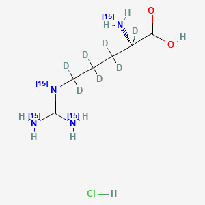 molecular formula C6H15ClN4O2 B12423786 L-Arginine-15N4,d7 (hydrochloride) 