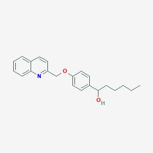 molecular formula C22H25NO2 B1242379 1-[4-(Quinolin-2-ylmethoxy)phenyl]hexan-1-ol 