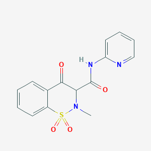 molecular formula C15H13N3O4S B1242386 2-methyl-1,1,4-trioxo-N-(2-pyridinyl)-3H-1$l^{6},2-benzothiazine-3-carboxamide 