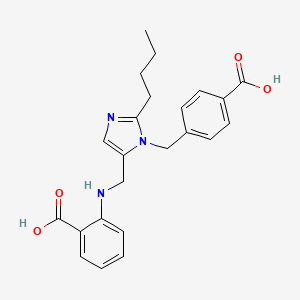 molecular formula C23H25N3O4 B1242393 2-[2-butyl-1-(4-carboxybenzyl)-1H-5-imidazolylmethylamino]benzoic acid 