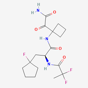 molecular formula C17H24F3N3O4 B12424000 2,2-difluoro-N-[(2S)-3-(1-fluorocyclopentyl)-1-[(1-oxamoylcyclobutyl)amino]-1-oxopropan-2-yl]propanamide 