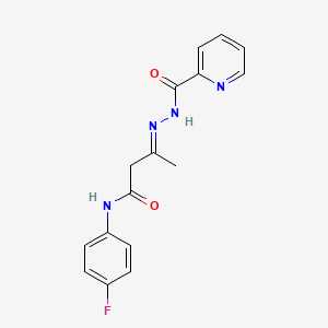 molecular formula C16H15FN4O2 B1242403 N-[(E)-[4-(4-fluoroanilino)-4-oxobutan-2-ylidene]amino]pyridine-2-carboxamide 