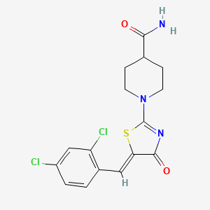 1-(5-(2,4-Dichlorobenzylidene)-4-oxo-4,5-dihydrothiazol-2-yl)piperidine-4-carboxamide