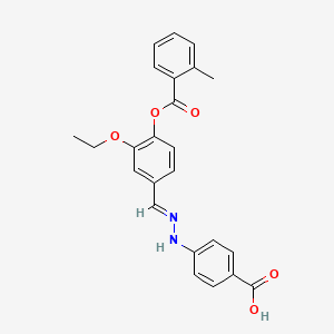 4-[(2E)-2-(3-ethoxy-4-{[(2-methylphenyl)carbonyl]oxy}benzylidene)hydrazinyl]benzoic acid