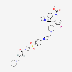 methyl N-[(1S,2R)-2-[(1S)-2-(azetidin-1-yl)-1-(3-fluorophenyl)-1-[1-[[1-[4-[1-[(E)-4-piperidin-1-ylbut-2-enoyl]azetidin-3-yl]sulfonylphenyl]azetidin-3-yl]methyl]piperidin-4-yl]ethyl]cyclopentyl]carbamate