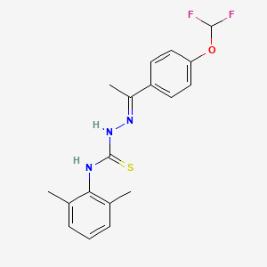 molecular formula C18H19F2N3OS B1242405 1-[(E)-1-[4-(difluoromethoxy)phenyl]ethylideneamino]-3-(2,6-dimethylphenyl)thiourea 