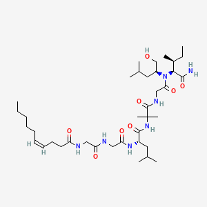 (Z)-N-[2-[[2-[[(2S)-1-[[1-[[2-[[(2S,3S)-1-amino-3-methyl-1-oxopentan-2-yl]-[(2S)-1-hydroxy-4-methylpentan-2-yl]amino]-2-oxoethyl]amino]-2-methyl-1-oxopropan-2-yl]amino]-4-methyl-1-oxopentan-2-yl]amino]-2-oxoethyl]amino]-2-oxoethyl]dec-4-enamide