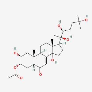 molecular formula C29H46O8 B12424079 Cholest-7-en-6-one, 3-(acetyloxy)-2,14,20,22,25-pentahydroxy-,(2b,3b,5b,22R)- 