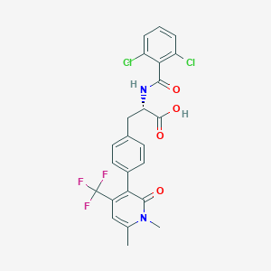 molecular formula C24H19Cl2F3N2O4 B1242408 N-(2,6-Dichlorobenzoyl)-4-[1,6-Dimethyl-2-Oxo-4-(Trifluoromethyl)-1,2-Dihydropyridin-3-Yl]-L-Phenylalanine 