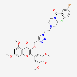 3-[[1-[2-[4-(5-Bromo-2-chlorobenzoyl)piperazin-1-yl]ethyl]triazol-4-yl]methoxy]-5,7-dimethoxy-2-(3,4,5-trimethoxyphenyl)chromen-4-one