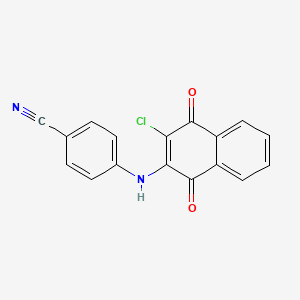 molecular formula C17H9ClN2O2 B1242411 4-[(3-Chloro-1,4-dioxonaphthalen-2-yl)amino]benzonitrile 