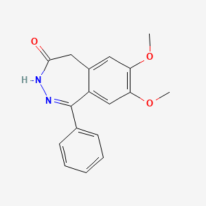 molecular formula C17H16N2O3 B1242415 7,8-dimethoxy-1-phenyl-3,5-dihydro-4H-2,3-benzodiazepin-4-one CAS No. 41148-42-9