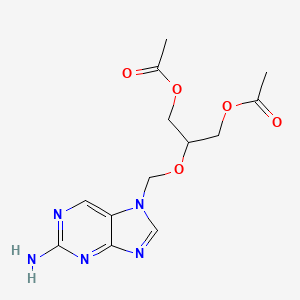 molecular formula C13H17N5O5 B1242416 [3-Acetyloxy-2-[(2-aminopurin-7-yl)methoxy]propyl] acetate 