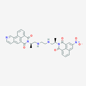 molecular formula C35H30N6O6 B1242420 11-[(2R)-1-[2-[[(2R)-2-(5-nitro-1,3-dioxobenzo[de]isoquinolin-2-yl)propyl]amino]ethylamino]propan-2-yl]-4,11-diazatetracyclo[7.7.1.02,7.013,17]heptadeca-1,3,5,7,9(17),13,15-heptaene-10,12-dione 
