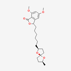 molecular formula C24H34O6 B1242424 5,7-dimethoxy-3-[6-[(2S,5S,7S)-7-methyl-1,6-dioxaspiro[4.4]nonan-2-yl]hexyl]-3H-2-benzofuran-1-one 