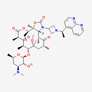 molecular formula C44H65N5O10 B12424252 (3AS,4R,7R,9R,10R,11R,13R,15R,15aR)-1-(1-((R)-1-(1,8-naphthyridin-4-yl)ethyl)azetidin-3-yl)-10-(((2S,3R,4S,6R)-4-(dimethylamino)-3-hydroxy-6-methyltetrahydro-2H-pyran-2-yl)oxy)-4-ethyl-11-methoxy-3a,7,9,11,13,15-hexamethyloctahydro-1H-[1]oxacyClotetradeci 