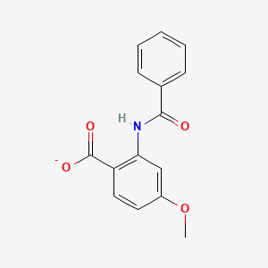 molecular formula C15H12NO4- B1242431 N-苯甲酰-4-甲氧基邻氨基苯甲酸酯 