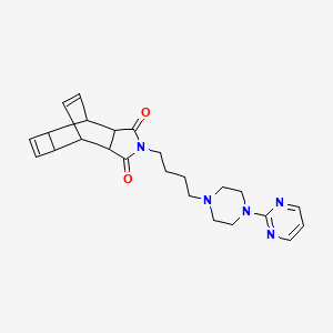 molecular formula C24H29N5O2 B1242439 4-[4-(4-Pyrimidin-2-ylpiperazin-1-yl)butyl]-4-azatetracyclo[5.4.2.02,6.08,11]trideca-9,12-diene-3,5-dione 