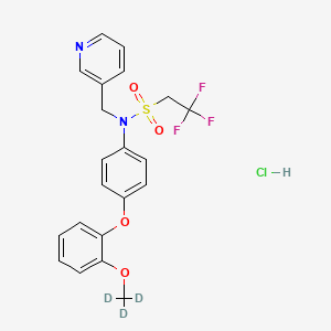 molecular formula C21H20ClF3N2O4S B12424398 2,2,2-trifluoro-N-(pyridin-3-ylmethyl)-N-[4-[2-(trideuteriomethoxy)phenoxy]phenyl]ethanesulfonamide;hydrochloride 