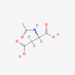 molecular formula C6H9NO5 B12424443 (2R)-2-acetamido-2,3,3-trideuteriobutanedioic acid 