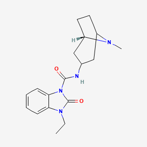 molecular formula C18H24N4O2 B1242449 3-ethyl-N-[(5S)-8-methyl-8-azabicyclo[3.2.1]octan-3-yl]-2-oxobenzimidazole-1-carboxamide 