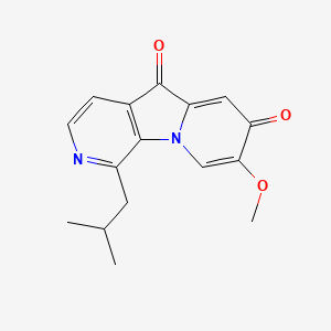 molecular formula C16H16N2O3 B1242454 Pyrido[4,3-b]indolizine-5,7-dione, 8-methoxy-1-(2-methylpropyl)- CAS No. 593235-02-0