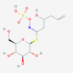 molecular formula C12H21NO10S2 B1242460 1-S-[3-hydroxy-N-(sulfonatooxy)hex-5-enimidoyl]-1-thio-beta-D-glucopyranose 