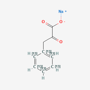 molecular formula C9H7NaO3 B12424618 sodium;3-((1,2,3,4,5,6-13C6)cyclohexatrienyl)-2-oxopropanoate 