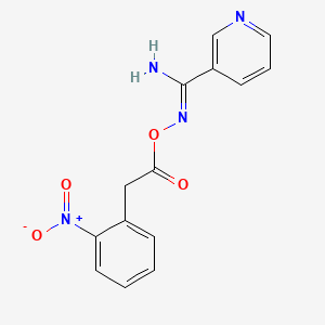 molecular formula C14H12N4O4 B1242466 N'-{[2-(2-硝基苯基)乙酰]氧基}-3-吡啶甲酰胺 