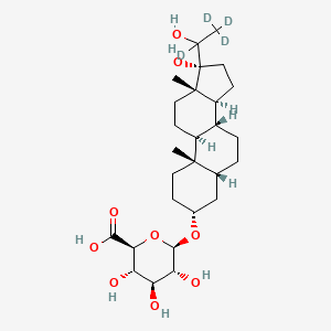 molecular formula C27H44O9 B12424664 Pregnanetriol 3alpha-O-beta-D-glucuronide-d4 