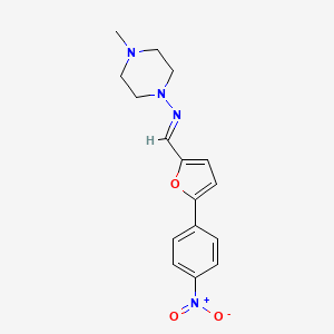 molecular formula C16H18N4O3 B1242467 (E)-N-(4-甲基哌嗪-1-基)-1-[5-(4-硝基苯基)呋喃-2-基]甲亚胺 
