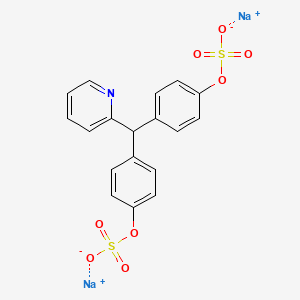 molecular formula C18H13NNa2O8S2 B12424676 disodium;[4-[pyridin-2-yl-(4-sulfonatooxyphenyl)methyl]phenyl] sulfate 